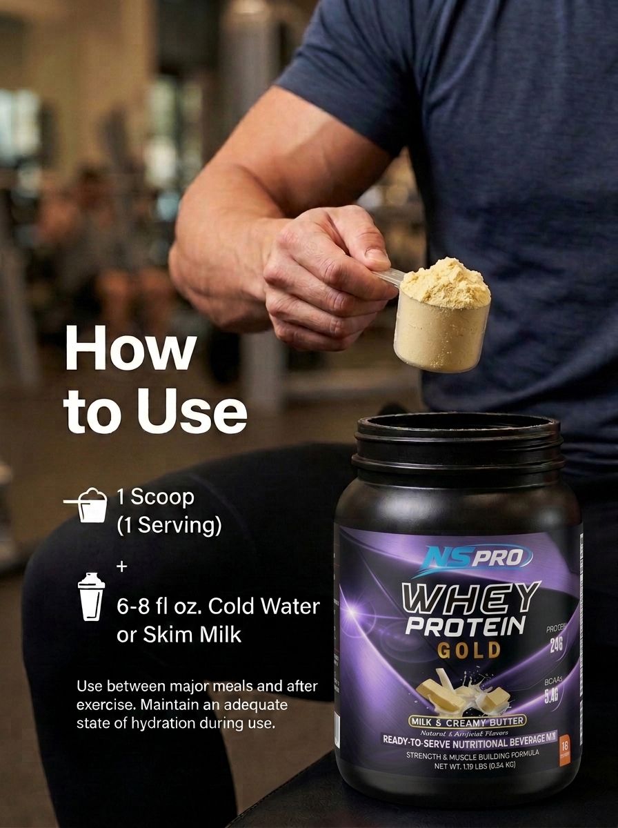 MILK & CREAMY BUTTER – NSPRO WHEY PROTEIN GOLD | 24g Protein | 1.19 LBS view 3